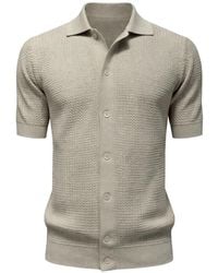 FILIPPO DE LAURENTIIS - Textured Short-Sleeve Cotton Shirt - Lyst