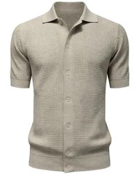FILIPPO DE LAURENTIIS - Textured Short-Sleeve Cotton Shirt - Lyst