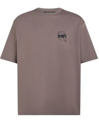 KARL LAGERFELD - Embroidered-Logo T-Shirt - Lyst