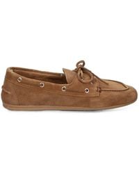 POSA - Lace-Up Suede Loafers - Lyst