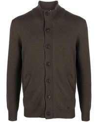 Brioni - Leather-trimmed Cashmere Cardigan - Lyst