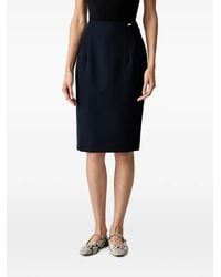 Fracomina - Logo-Plaque Pencil Midi Skirt - Lyst