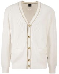 BOSS - V-Neck Cardigan - Lyst