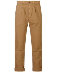 Mason's - Pleated-Detail Turn-Up Trousers - Lyst