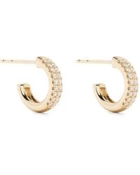 Mizuki - 14Kt Diamond Hoop Earrings - Lyst
