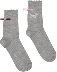 Thom Browne - Hector-Detail Stripe Trim Socks - Lyst