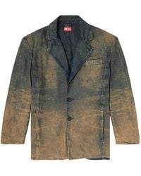 DIESEL - D-Reg-S Distressed Denim Blazer - Lyst