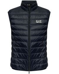 EA7 - Chaleco Acolchado Con Logo Estampado - Lyst