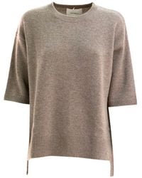 Lisa Yang - Short-Sleeve Side-Slit Sweater - Lyst
