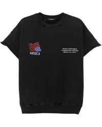 Willy Chavarria - Gerafeld T-Shirt Met Grafische Vlaggenprint - Lyst