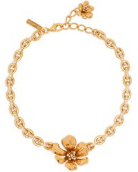 Oscar de la Renta - Flower-charm Crystal-embellished Necklace - Lyst
