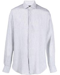 Dell'Oglio - Striped Button-up Linen Shirt - Lyst