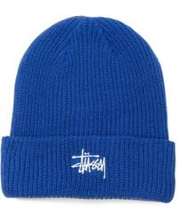 Stussy - Logo-Embroidered Ribbed-Knit Beanie Hat - Lyst