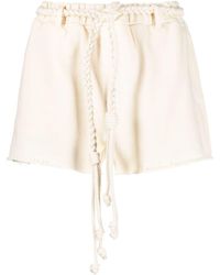 Alanui - Braided-belt Cotton Shorts - Lyst