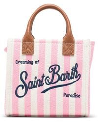 MC2 Saint Barth - Mini Vanity Striped Logo-Embroidered Tote Bag - Lyst