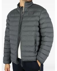 EA7 - Logo-Patch Zip-Up Padded Jacket - Lyst