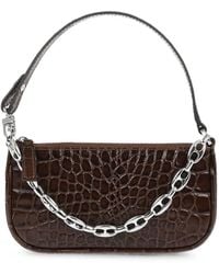 BY FAR - Mini Rachel Crocodile-Effect Shoulder Bag - Lyst