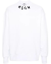 MSGM - Logo-Print Cotton Sweatshirt - Lyst