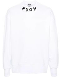 MSGM - Logo-Print Cotton Sweatshirt - Lyst