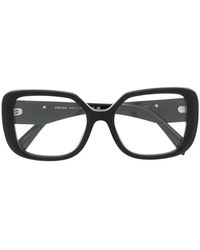 Prada - Triangle Logo-Plaque Square-Frame Glasses - Lyst