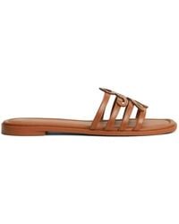 Tommy Hilfiger - Logo-Plaque Flat Sandals - Lyst