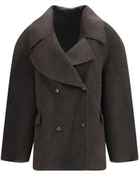 Loulou de Saison - Double-Breasted Peak-Lapel Coat - Lyst
