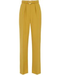 Elisabetta Franchi - Pantalon En Crêpe À Taille Ceinturée - Lyst