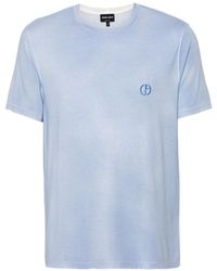 Giorgio Armani - Logo-embroidered Crew-neck T-shirt - Lyst