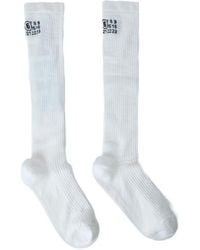 MM6 by Maison Margiela - Ribbed-Knit Socks - Lyst