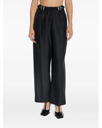 Loewe - Wool And Silk Belted Trousers - Lyst