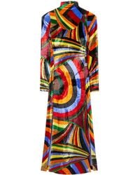 PUCCI - Iride Velvet Midi Dress - Lyst