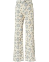 Pinko - Wide-Leg Trousers With Cottage Flower Print - Lyst