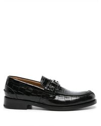 Versace - Mocasines Greca con efecto de piel de cocodrilo - Lyst