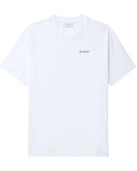 Off-White c/o Virgil Abloh - Diag-stripe Embroidered Cotton T-shirt - Lyst