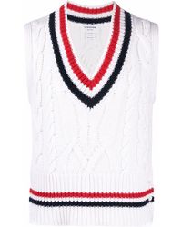 Thom Browne - Pullunder Mit Zopfmuster - Lyst