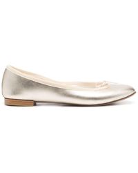 Repetto - Metallic Bow-detail Ballerina Shoes - Lyst