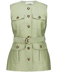 Zimmermann - Luna Wool Silk Utility Vest - Lyst