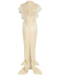 De La Vali - Noor Ruffled Lace-Patterned Maxi Dress - Lyst