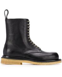 Bottega Veneta Bottes de combat à lacets - Noir