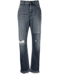 Jacob Cohen - Distressed High-rise Straight Leg Jeans - Lyst