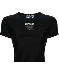 Versace Jeans Couture - T-shirt crop à logo imprimé - Lyst