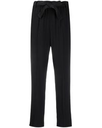 Moncler Pantalon crop à taille haute - Noir