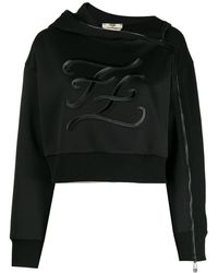 Fendi Hoodie Met Ff Borduurwerk - Zwart