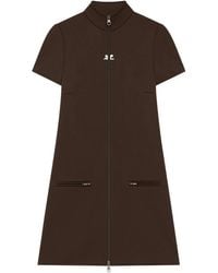 Courreges - Zip-Up Short-Sleeve Dress - Lyst