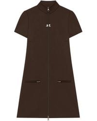 Courreges - Zip-Up Short-Sleeve Dress - Lyst