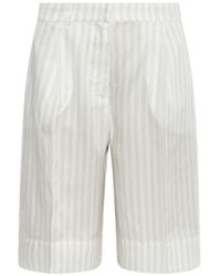 Munthe - Uama Pinstripe-Pattern Pleated Shorts - Lyst