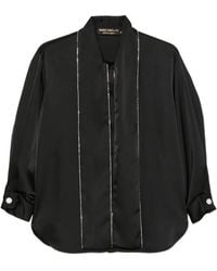 SIMONA CORSELLINI - Crystal-Embellished Satin Blouse - Lyst