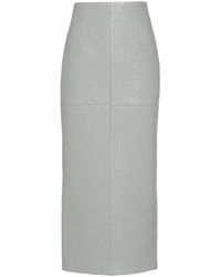 Prada - Nappa-leather Midi Skirt - Lyst
