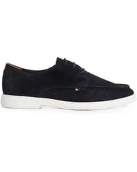 Tommy Hilfiger - Moc Toe Suede Lace-Up Derby Shoes - Lyst