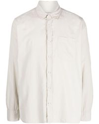 Officine Generale - Long-sleeved Cotton-blend Shirt - Lyst